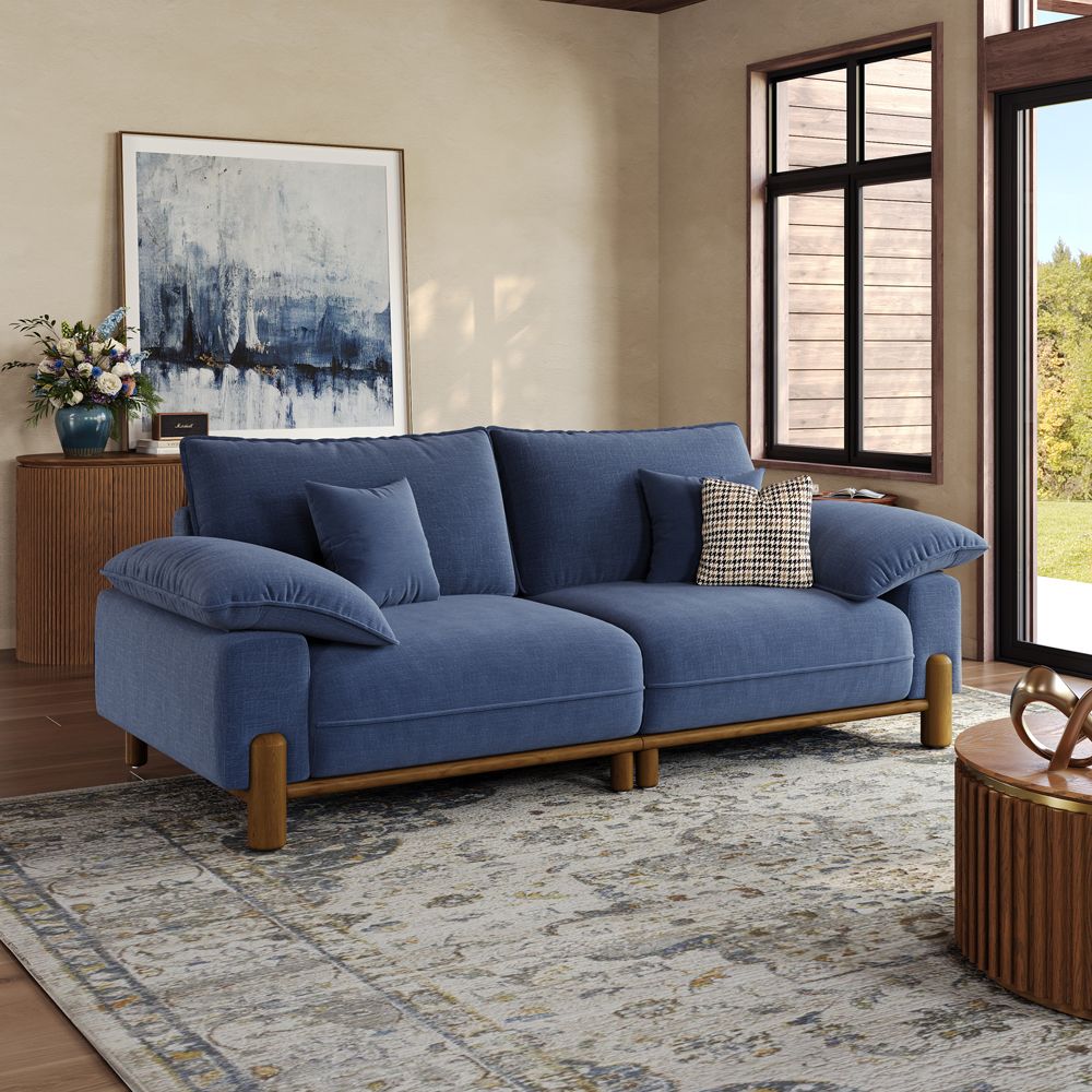 Navy Blue Chenille Modular Sofas