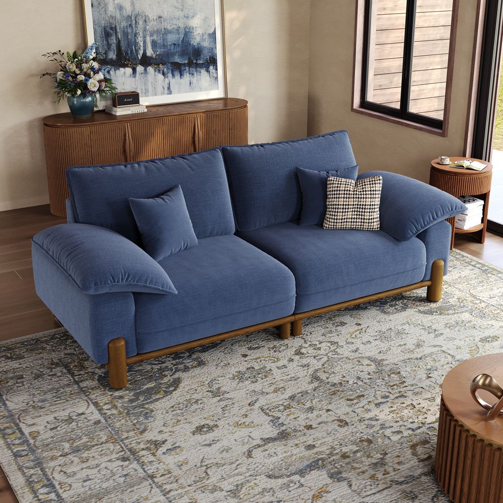 Navy Blue Chenille Modular Sofas