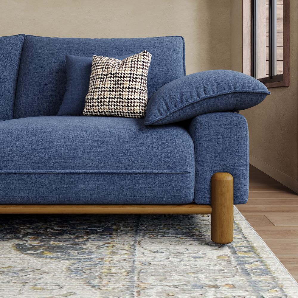Navy Blue Chenille Modular Sofas