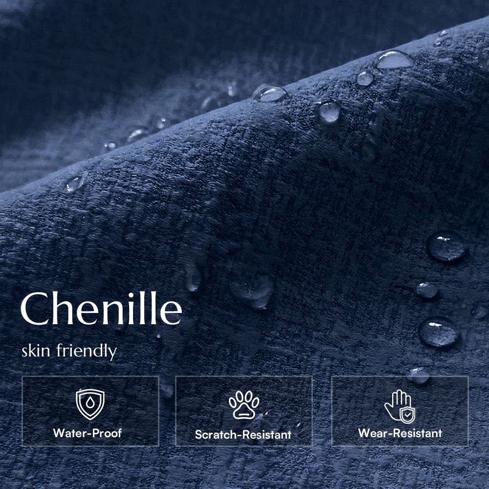 Navy Blue Chenille Modular Sofas