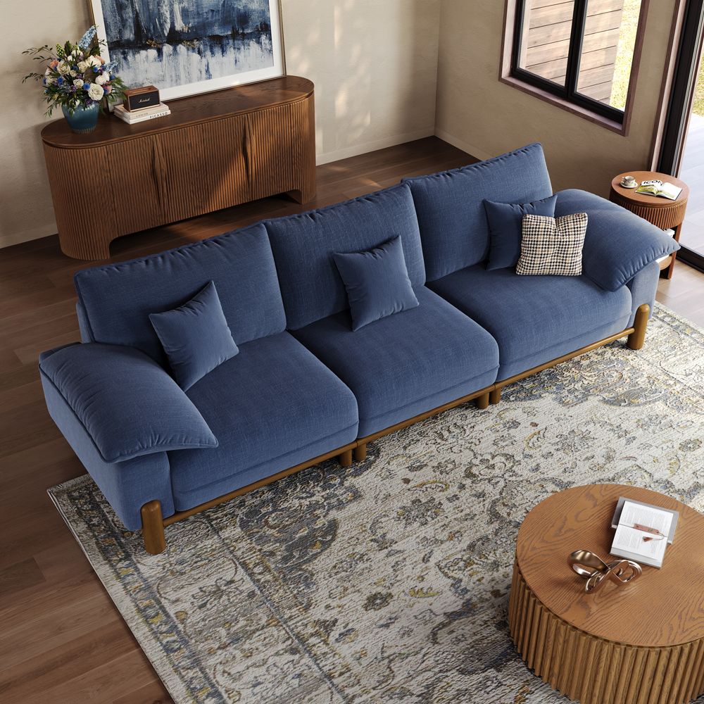 Navy Blue Chenille Modular Sofas
