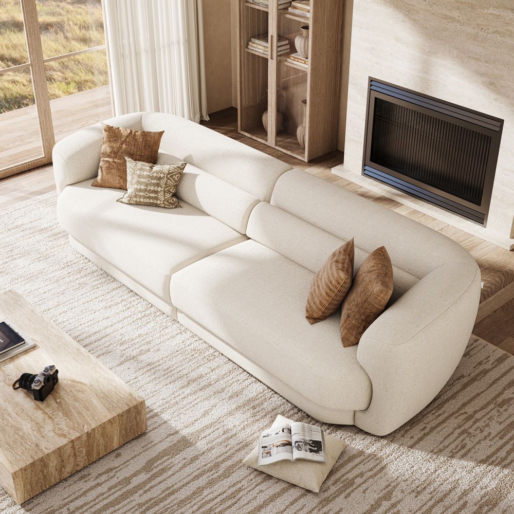 Sofas & Loveseats Beige Chenille Modular Sofas