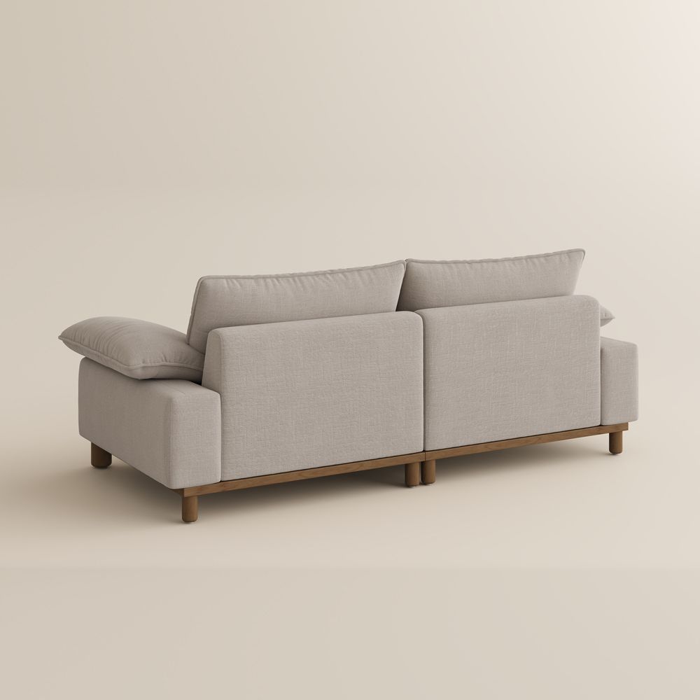 Modern Light Khaki + Beige Chenille Modular Sofas