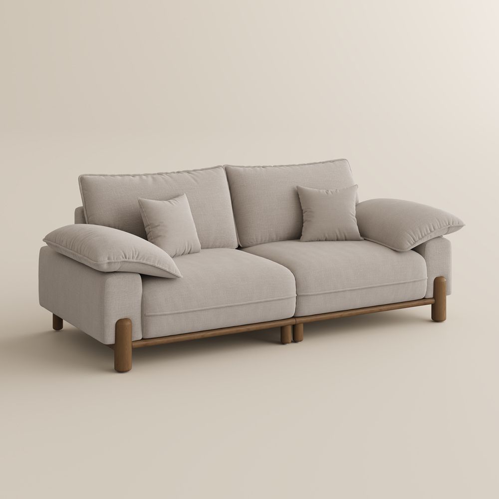 Apartment Light Khaki + Beige Chenille Modular Sofas