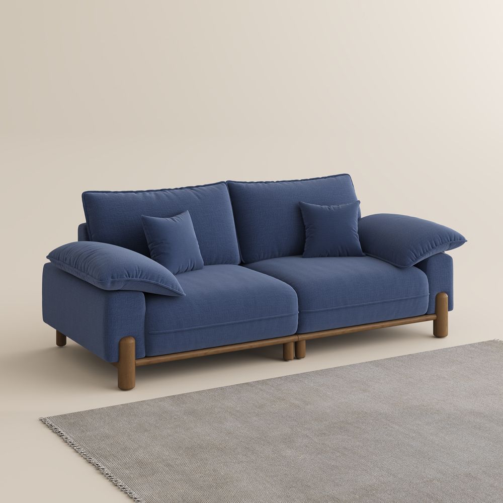 Partial Assembly Required Navy Blue Chenille Modular Sofas
