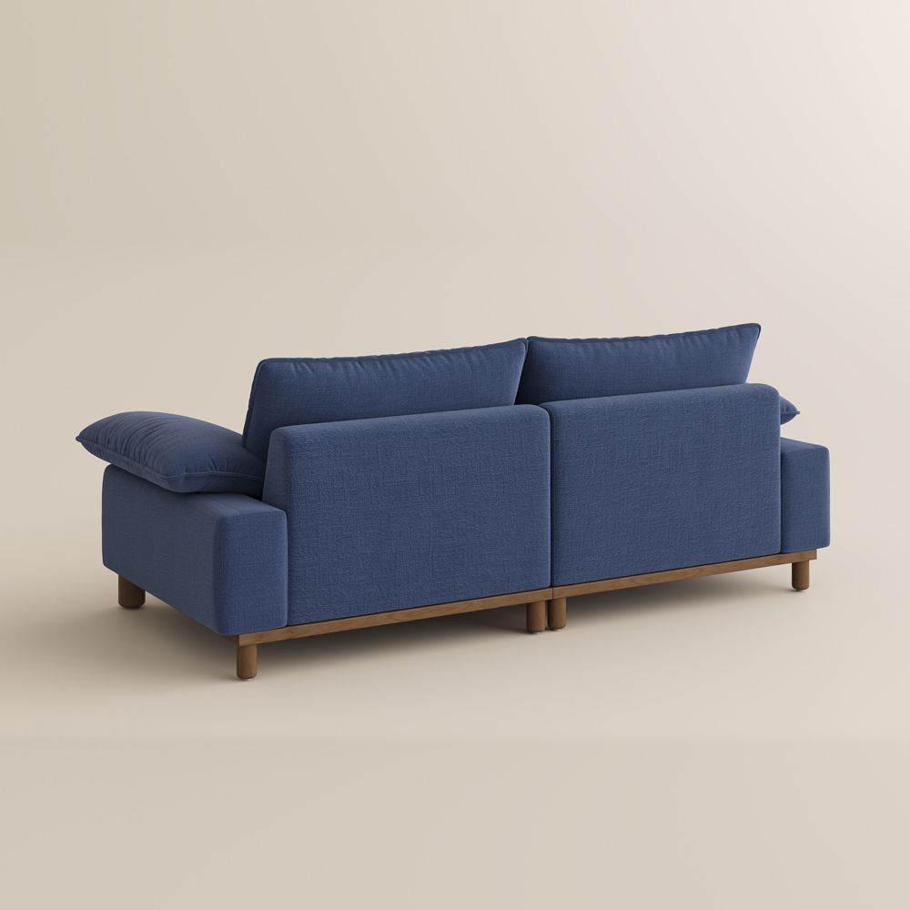 Blue Navy Blue Chenille Modular Sofas
