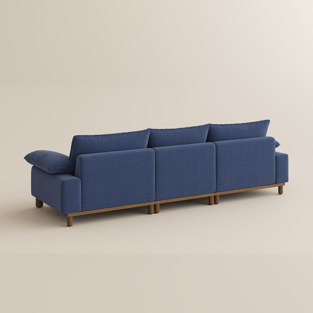 2 Seater Navy Blue Chenille Modular Sofas