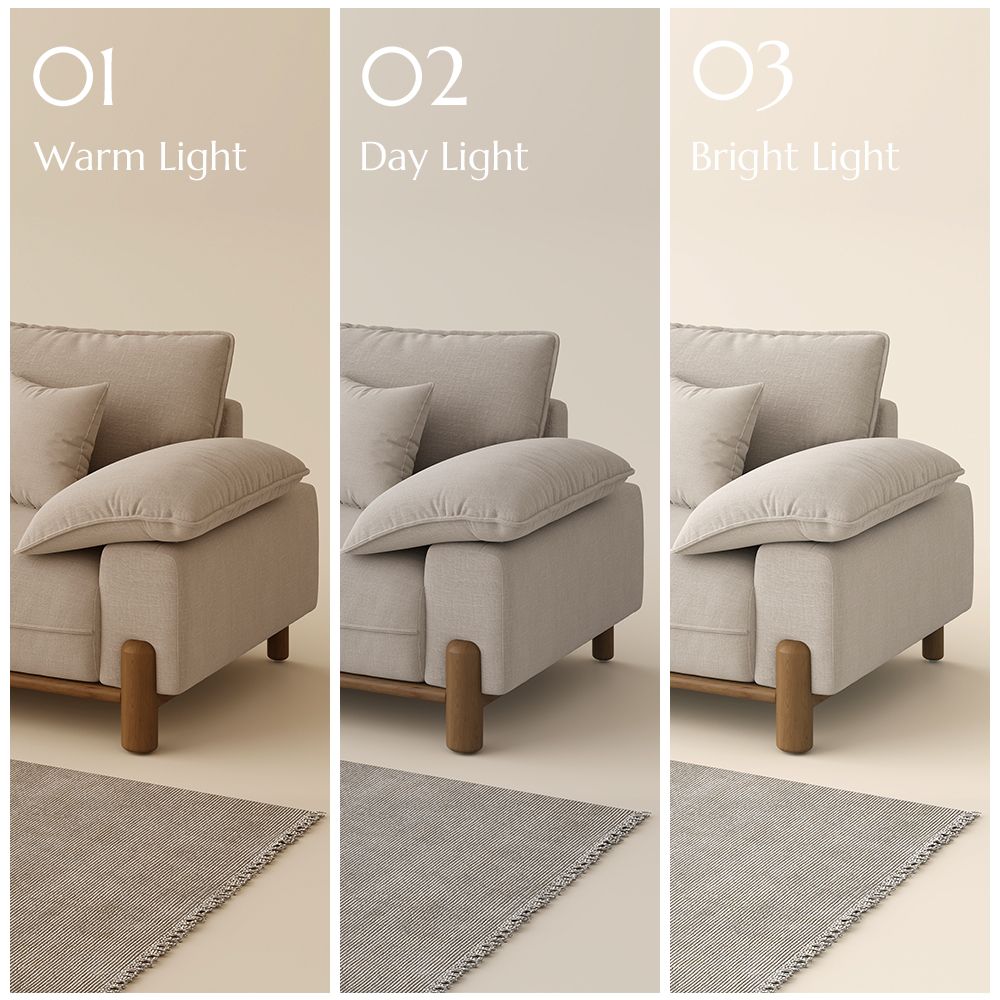 Light Khaki Chenille Sofa Set