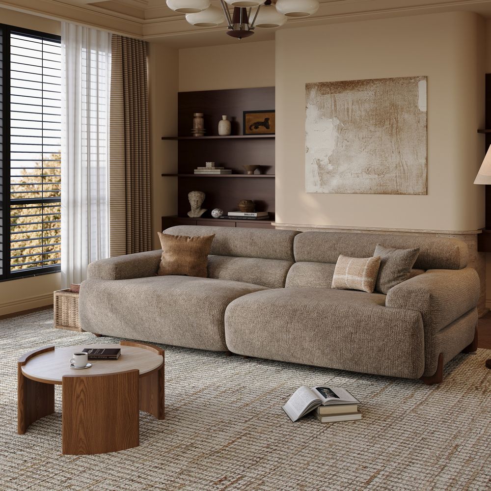 Dark Khaki Chenille Modular Sofas