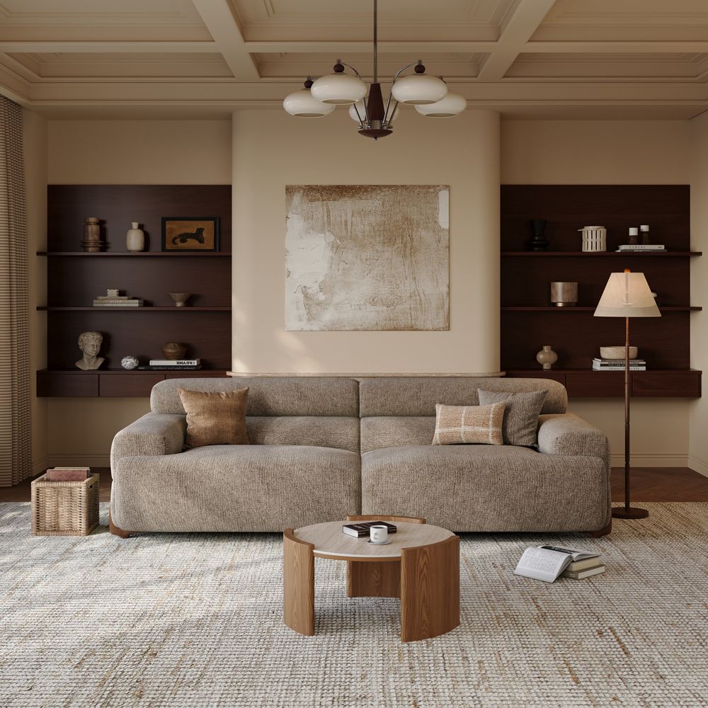 Dark Khaki Chenille Modular Sofas