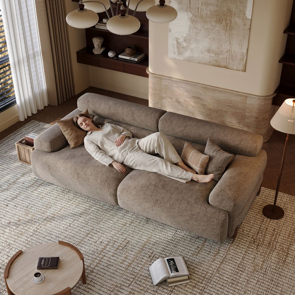 Dark Khaki Chenille Modular Sofas