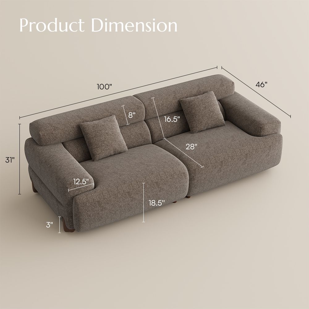 Dark Khaki Chenille Modular Sofas