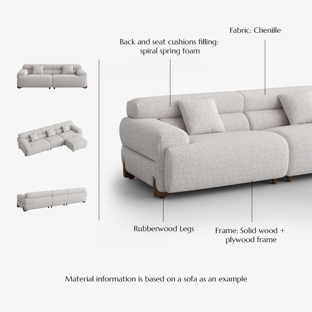 White Chenille Modular Sofas