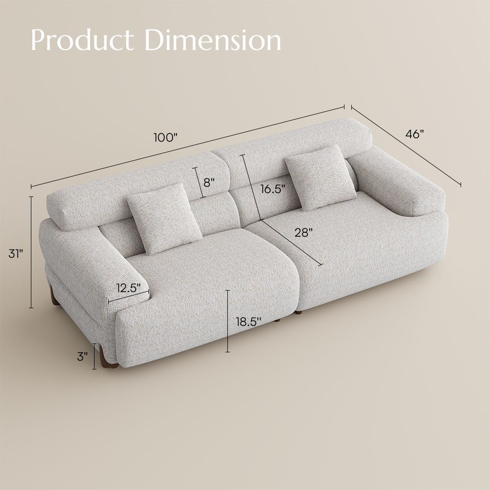 White Chenille Modular Sofas
