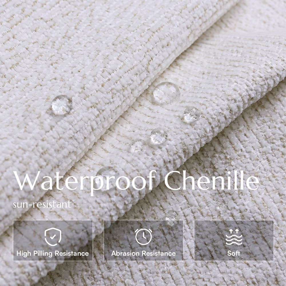 White Chenille Modular Sofas