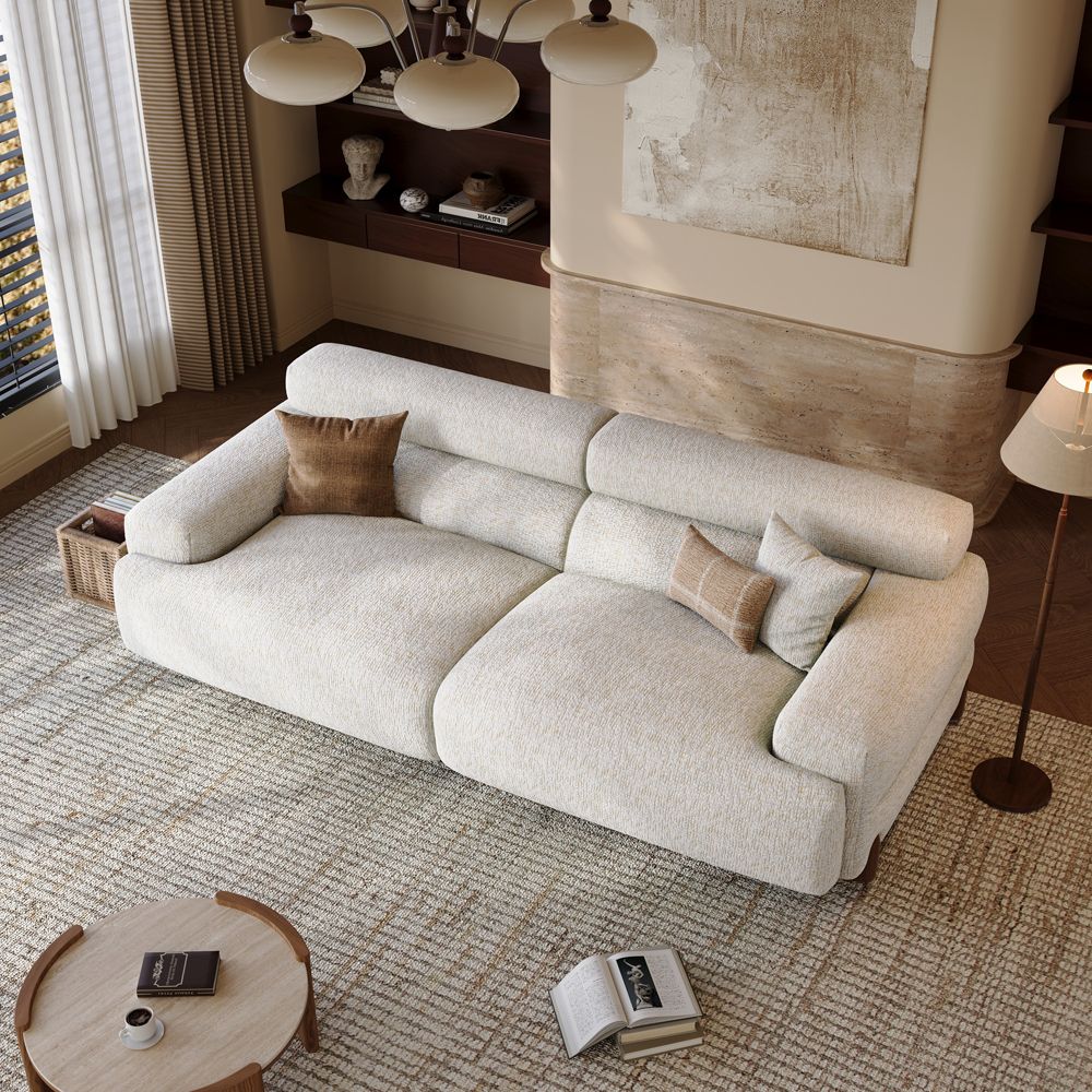 White Chenille Modular Sofas