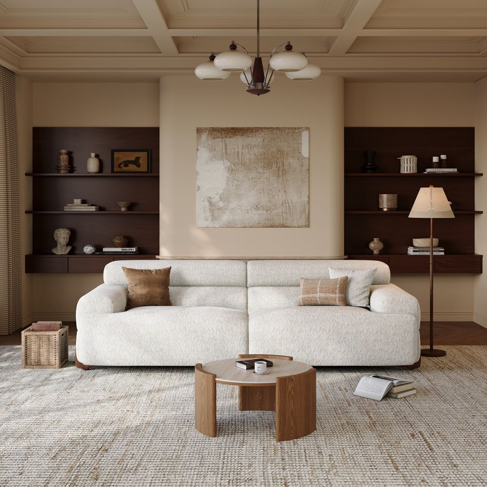 White Chenille Modular Sofas