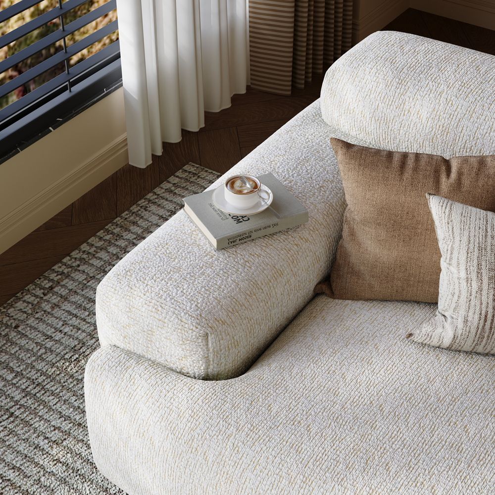 White Chenille Modular Sofas