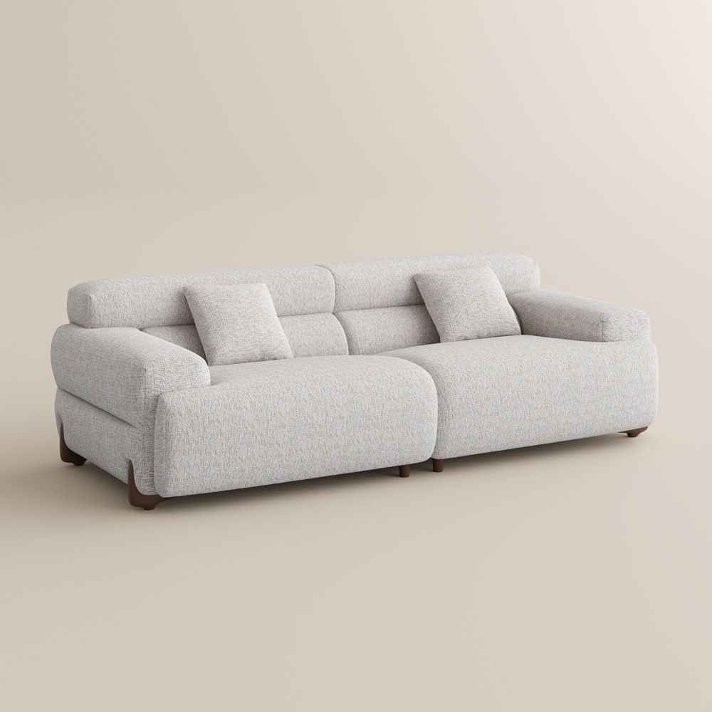 White Chenille Modular Sofas