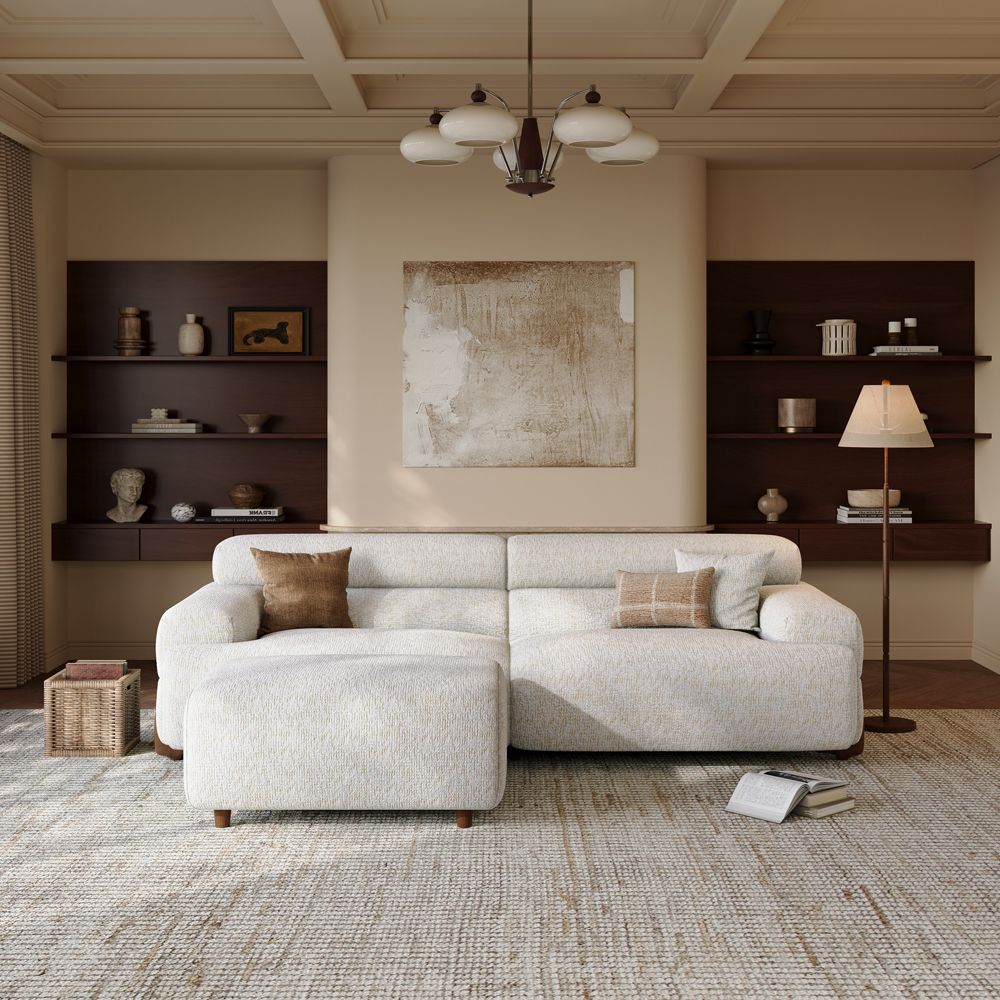 White Chenille Modular Sofas