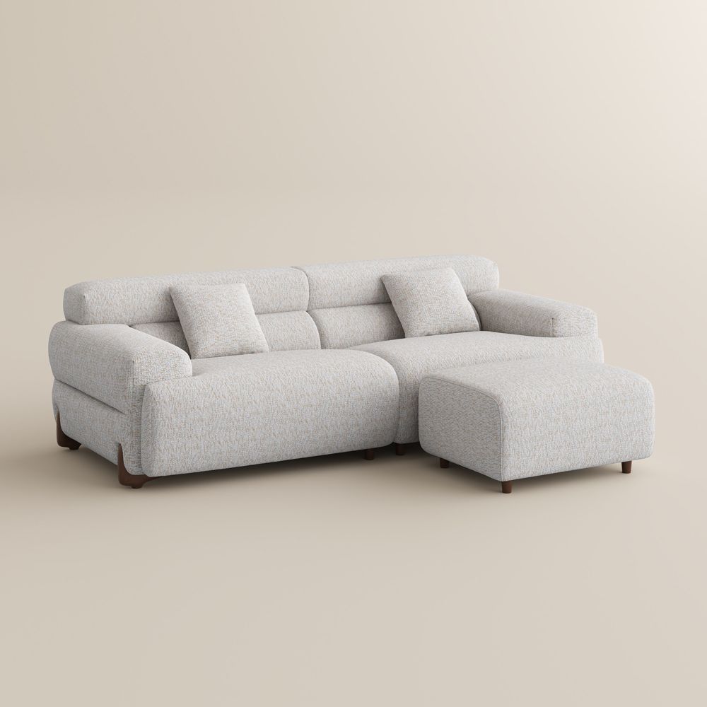 White Chenille Modular Sofas