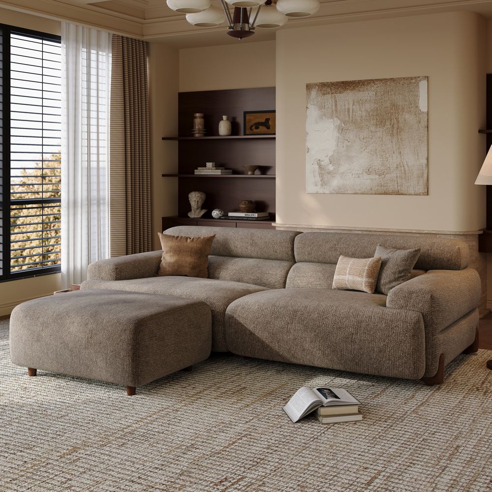 Dark Khaki Chenille Modular Sofas