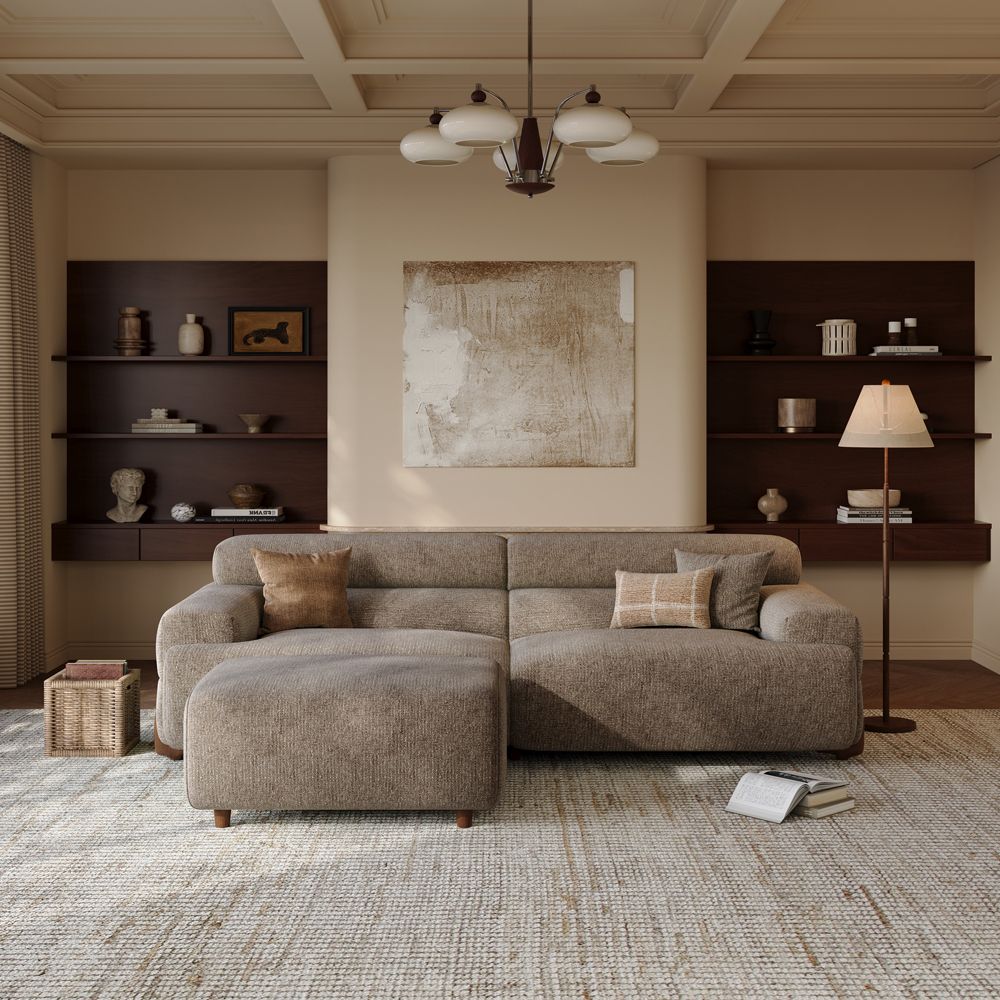 Dark Khaki Chenille Modular Sofas