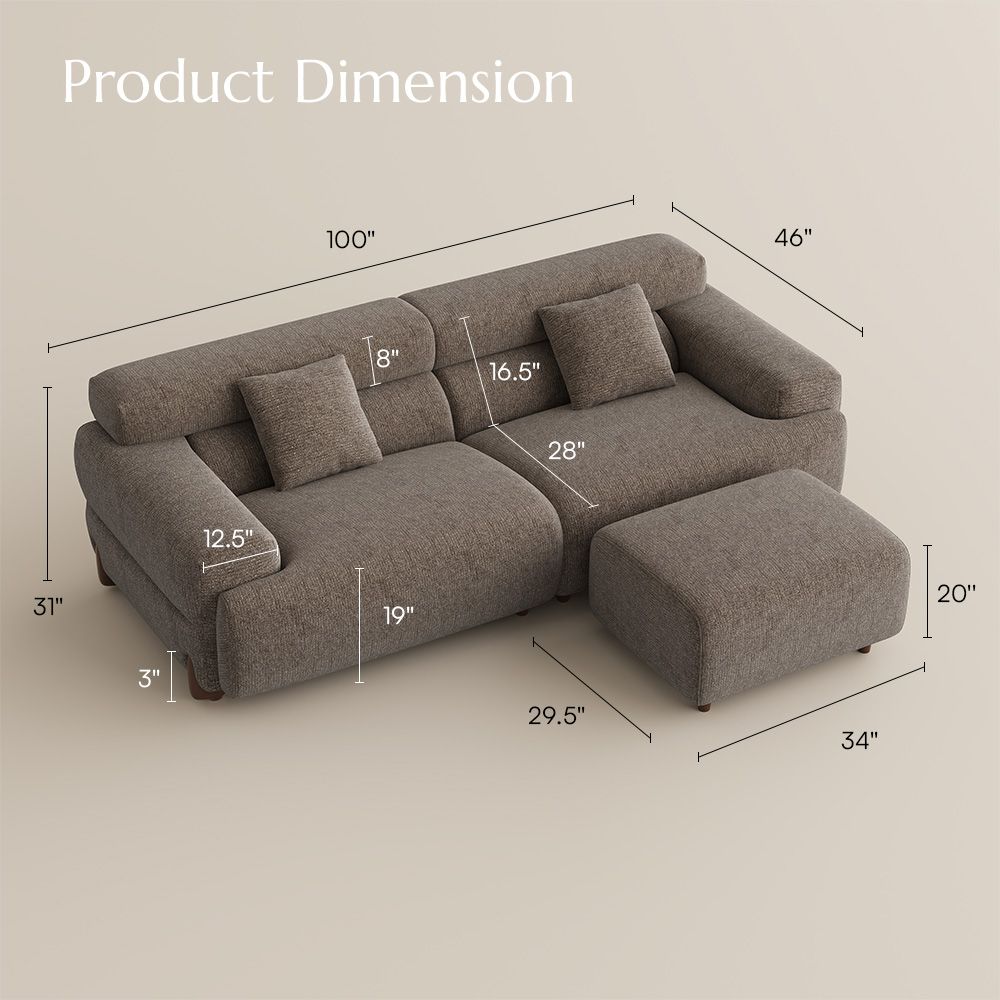 Dark Khaki Chenille Modular Sofas