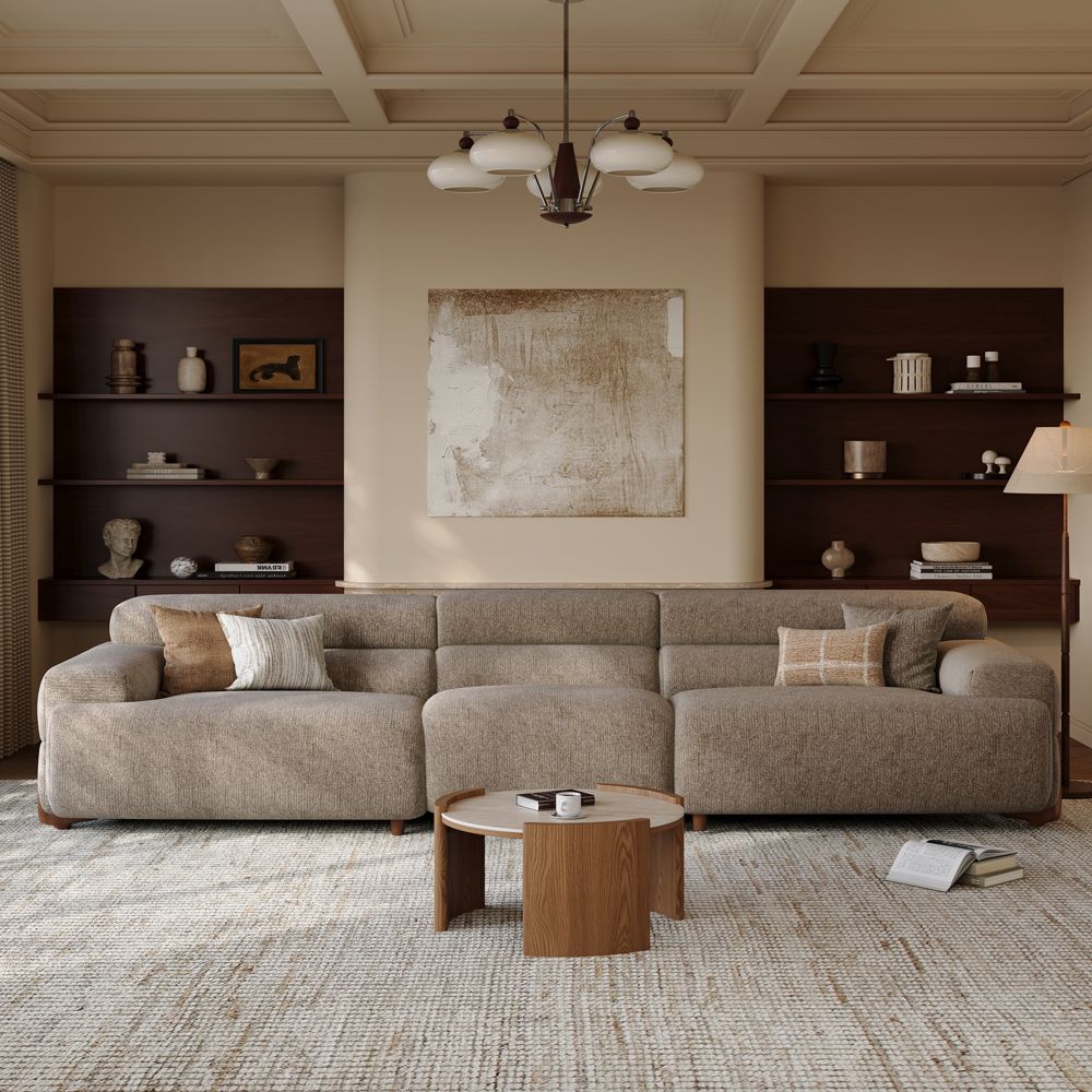 Dark Khaki Chenille Modular Sofas