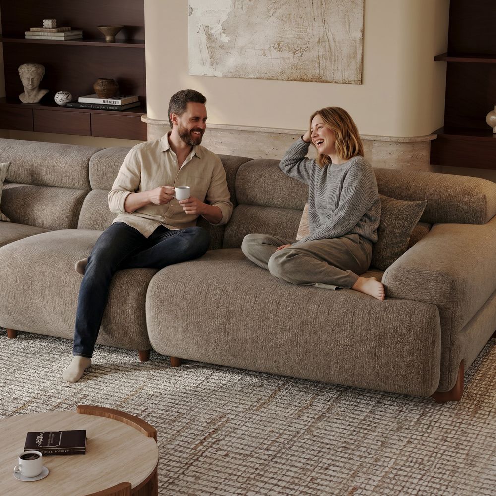 Dark Khaki Chenille Modular Sofas