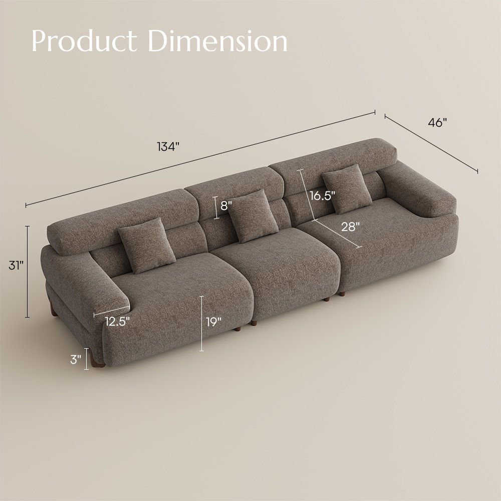 Dark Khaki Chenille Modular Sofas