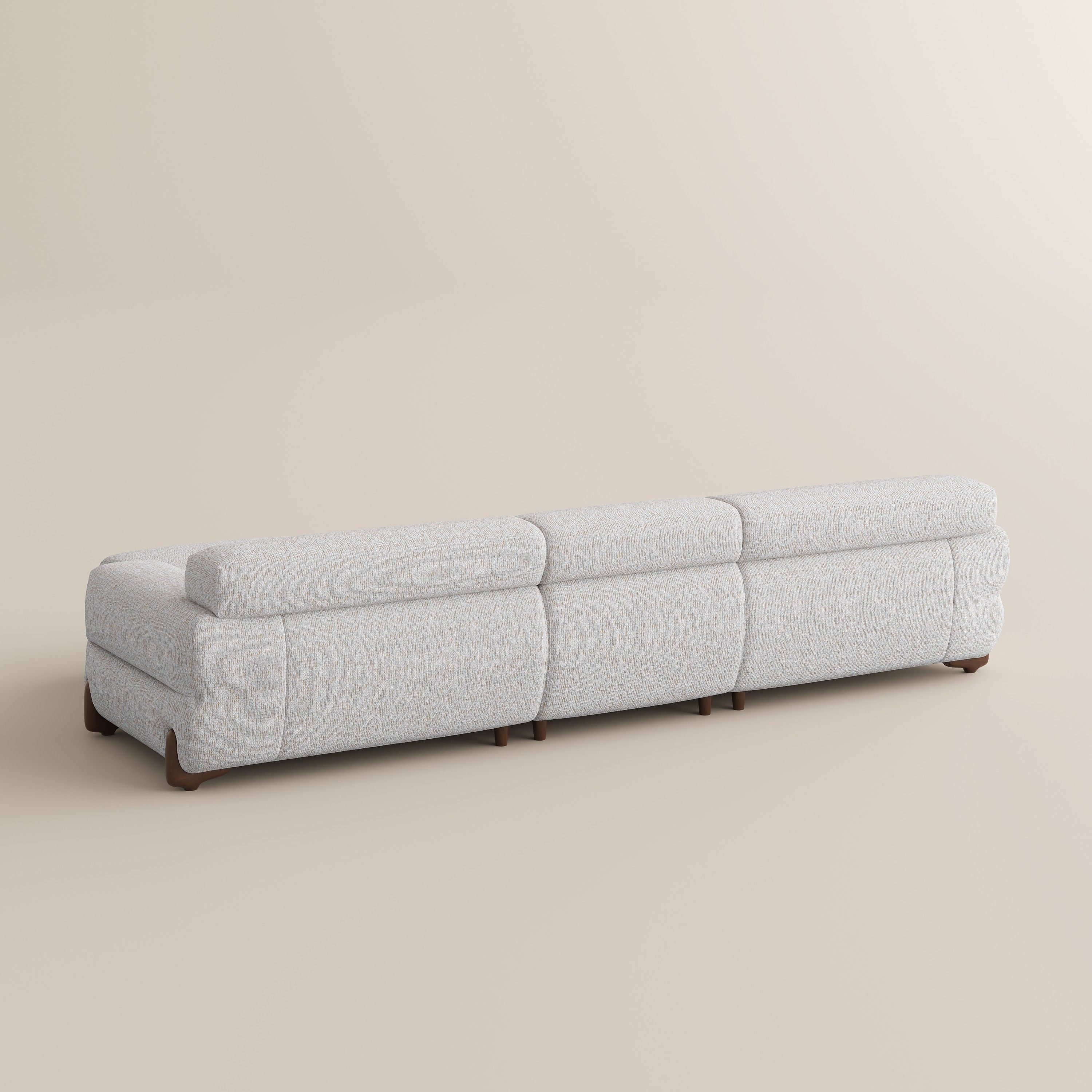 Apartment White Chenille Modular Sofas