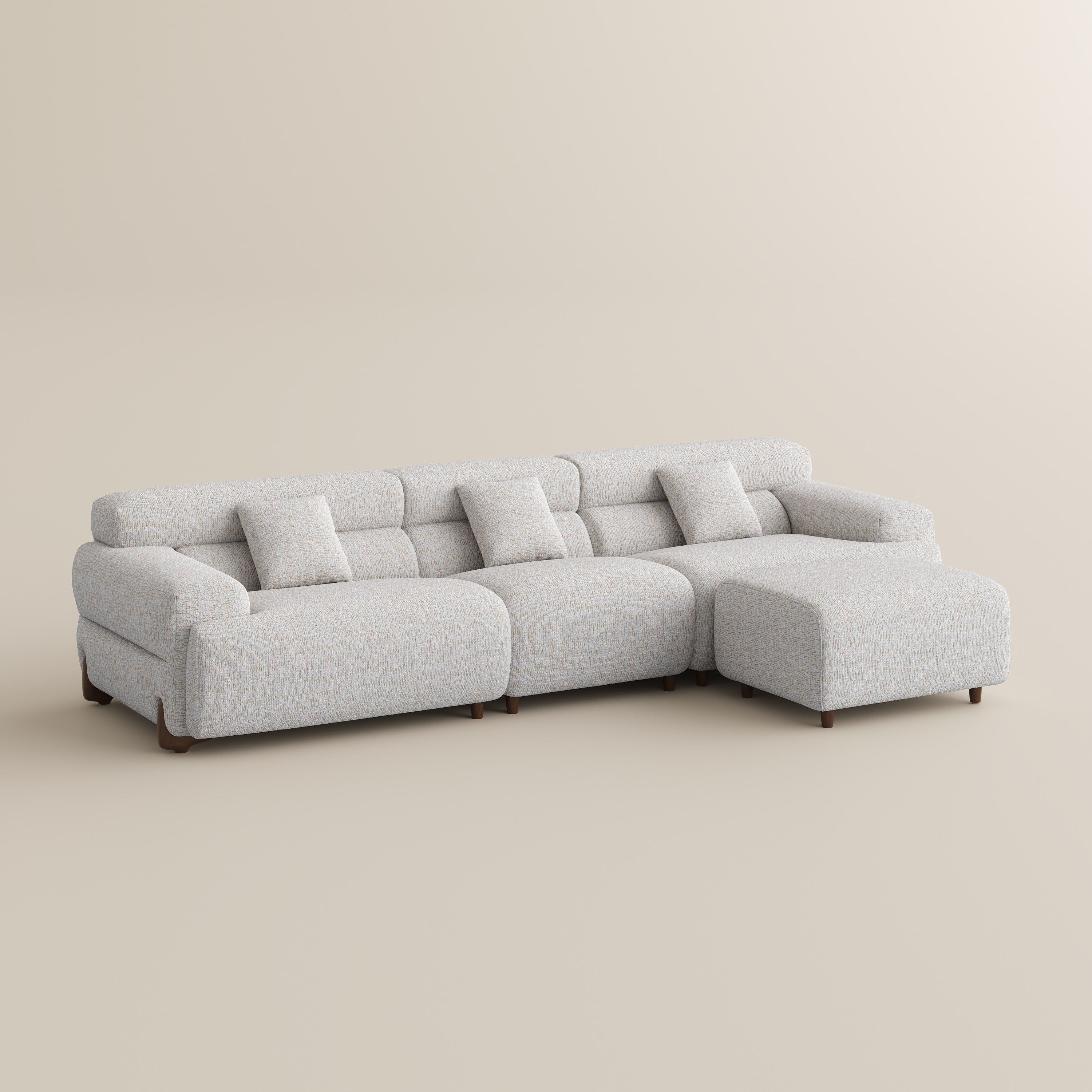 White White Chenille Modular Sofas