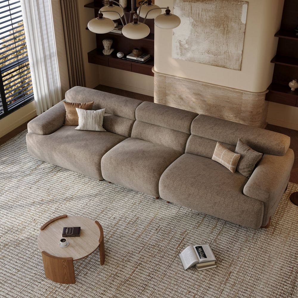 Large Dark Khaki Chenille Modular Sofas