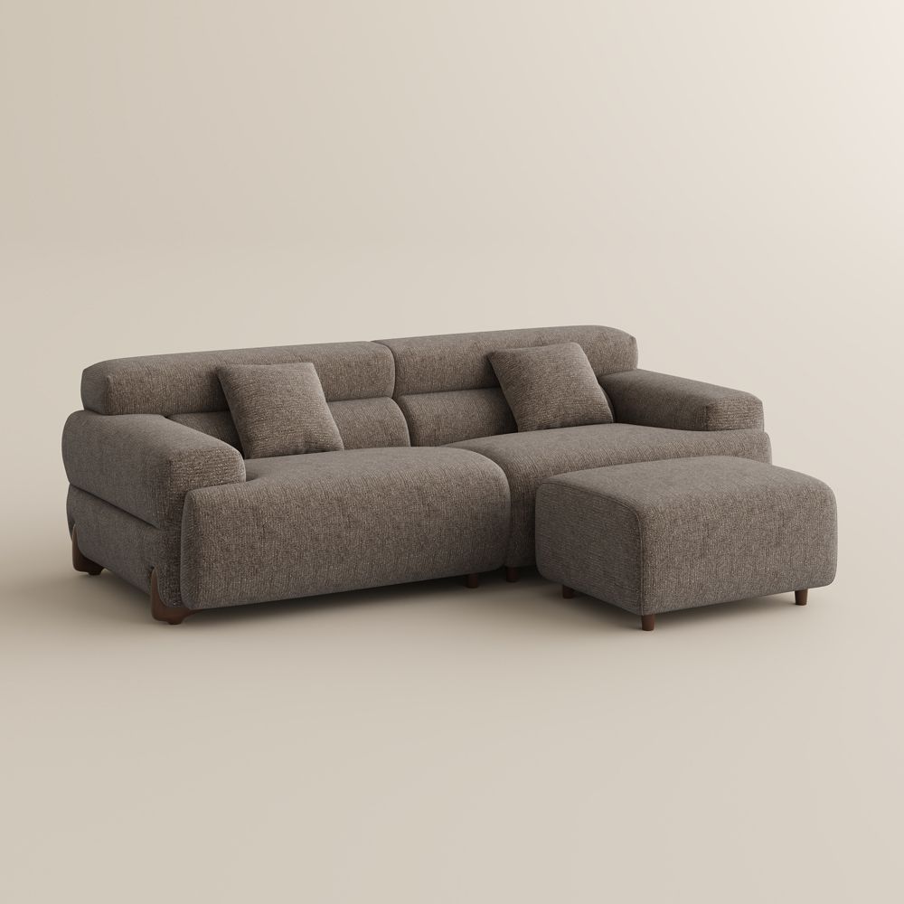 Living Room Dark Khaki Chenille Modular Sofas