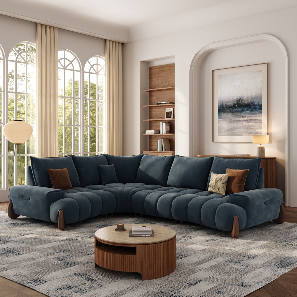 Blue Velvet Modular Sofas