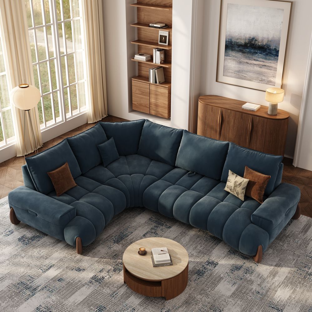 Blue Velvet Modular Sofas