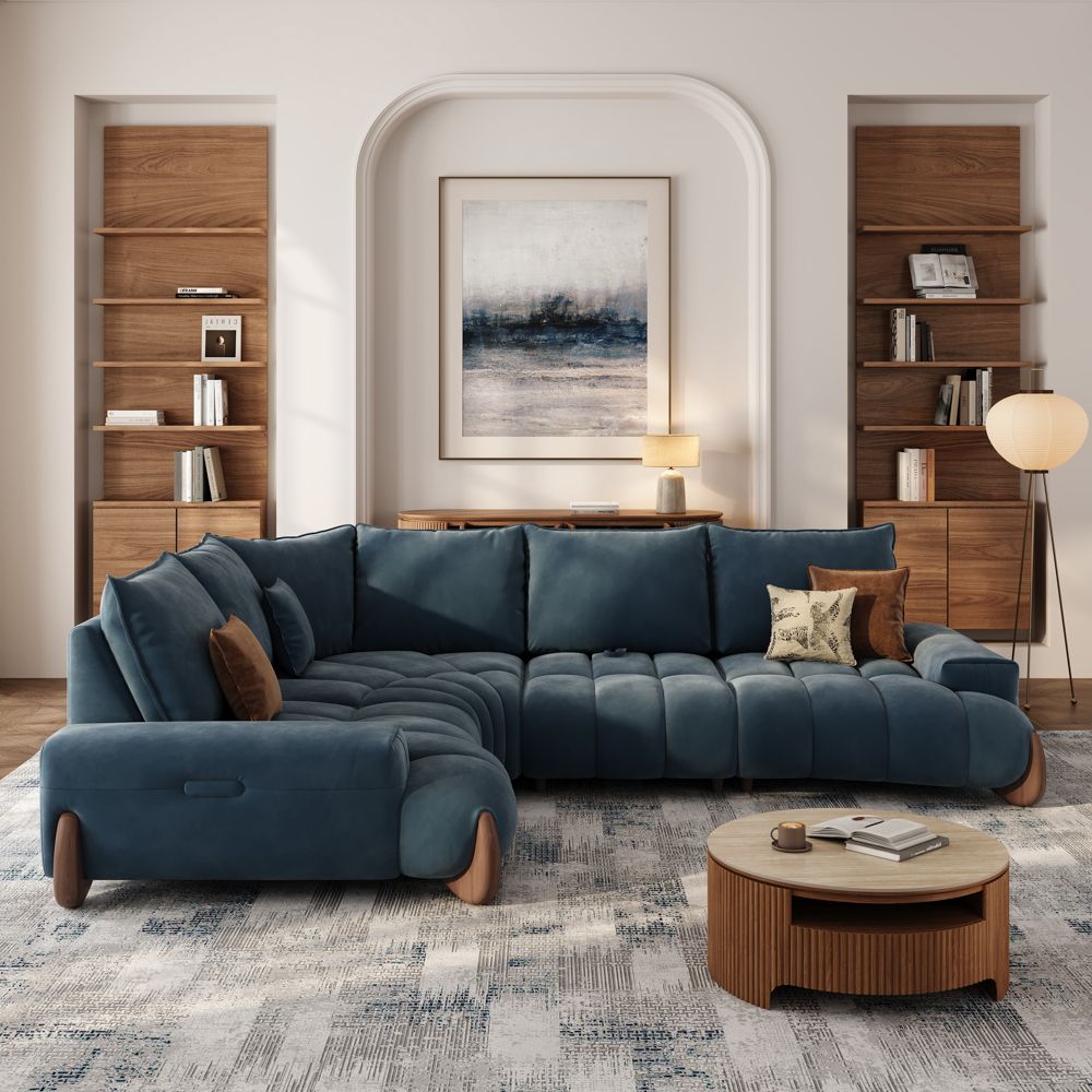 Blue Velvet Modular Sofas