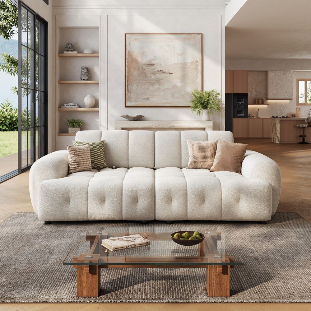 RV Cream Chenille Modular Sofas