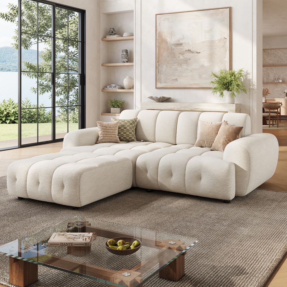 Modular Sofas Cream Chenille Modular Sofas