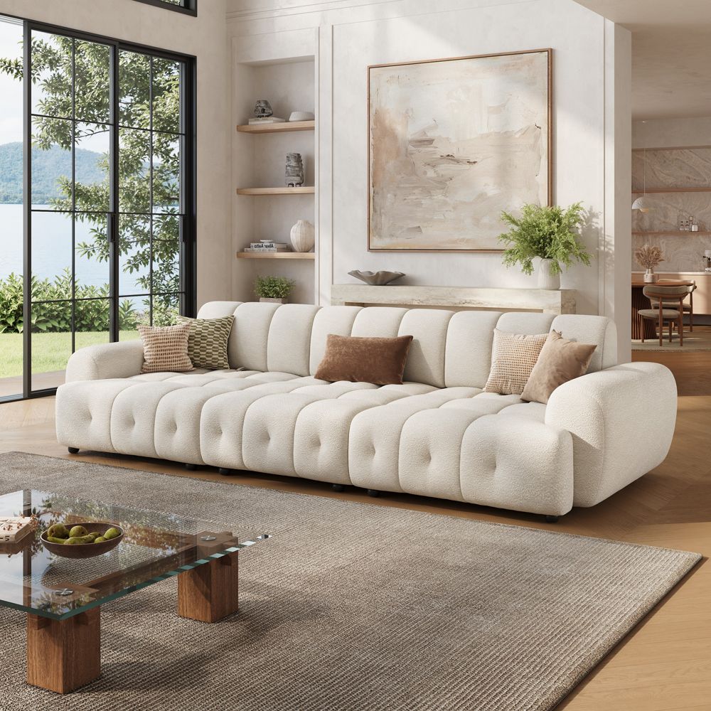 Modular Sofas Cream Chenille Modular Sofas