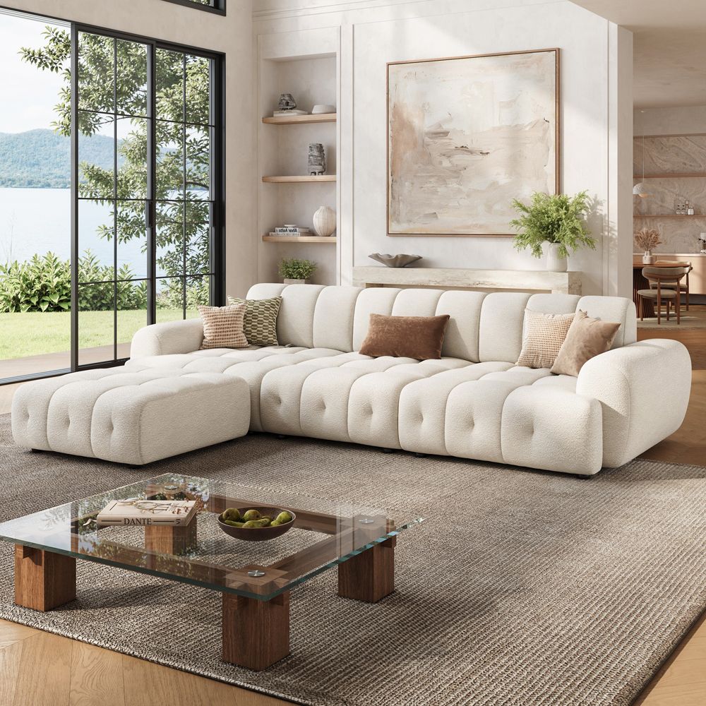 Medium Cream Chenille Modular Sofas