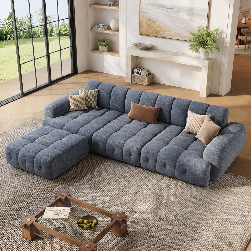 Blue Blue Chenille Modular Sofas