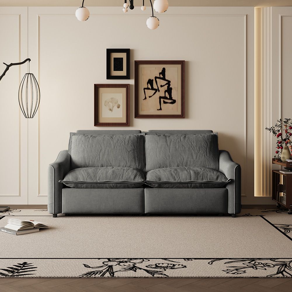Fabric Gray Linen Modular Sofas