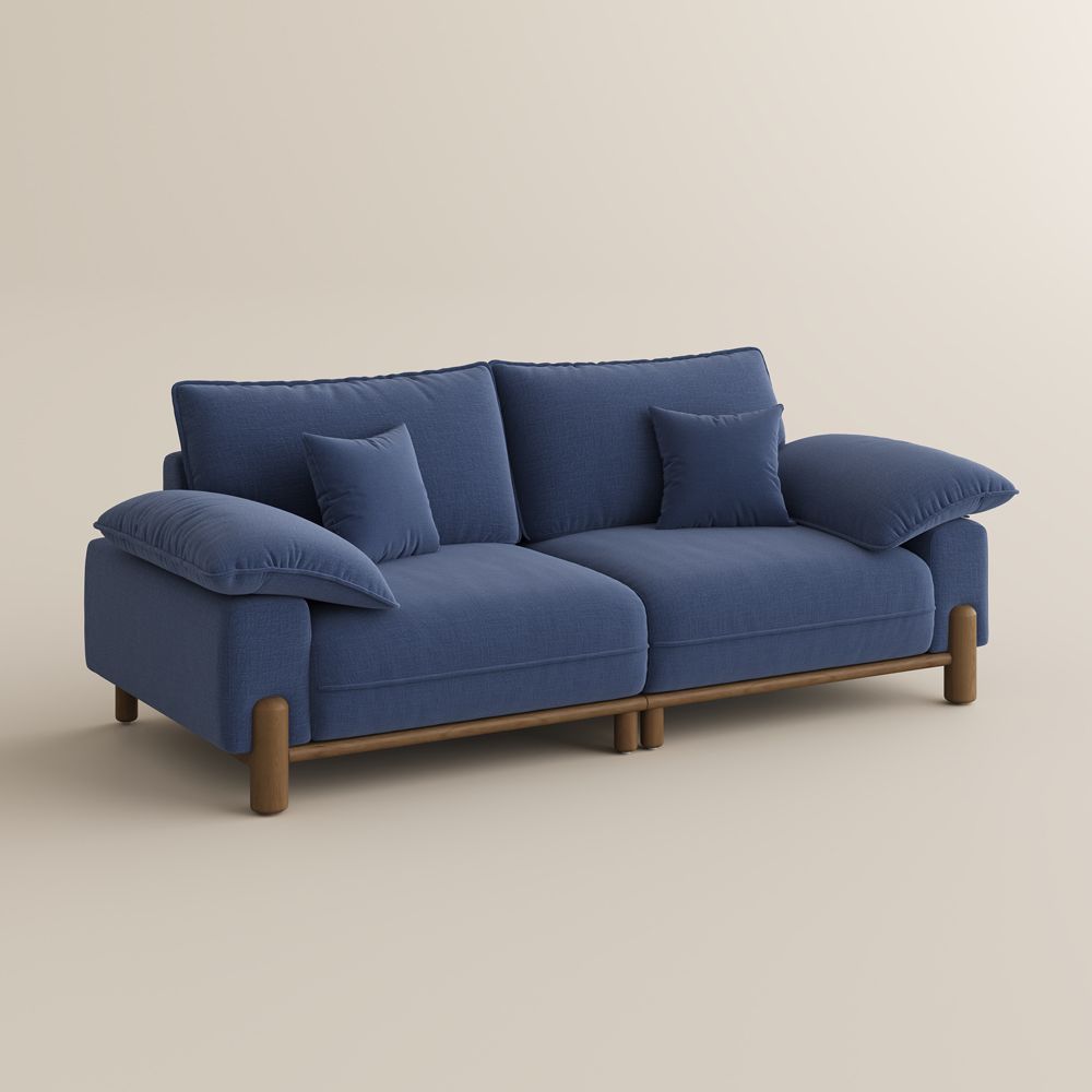 2 Seater Navy Blue Chenille Modular Sofas