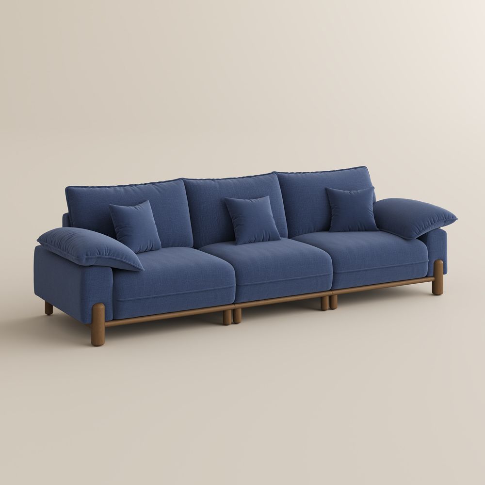 Partial Assembly Required Navy Blue Chenille Modular Sofas