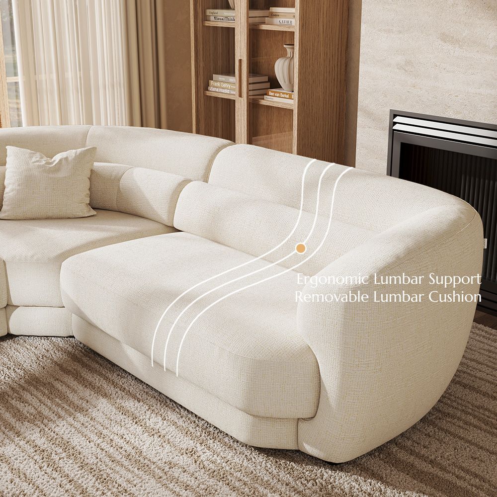 Apartment Beige Chenille Modular Sofas