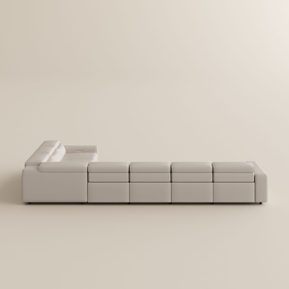 Couch Beige Eco-friendly Microfiber Leather Modular Sofas