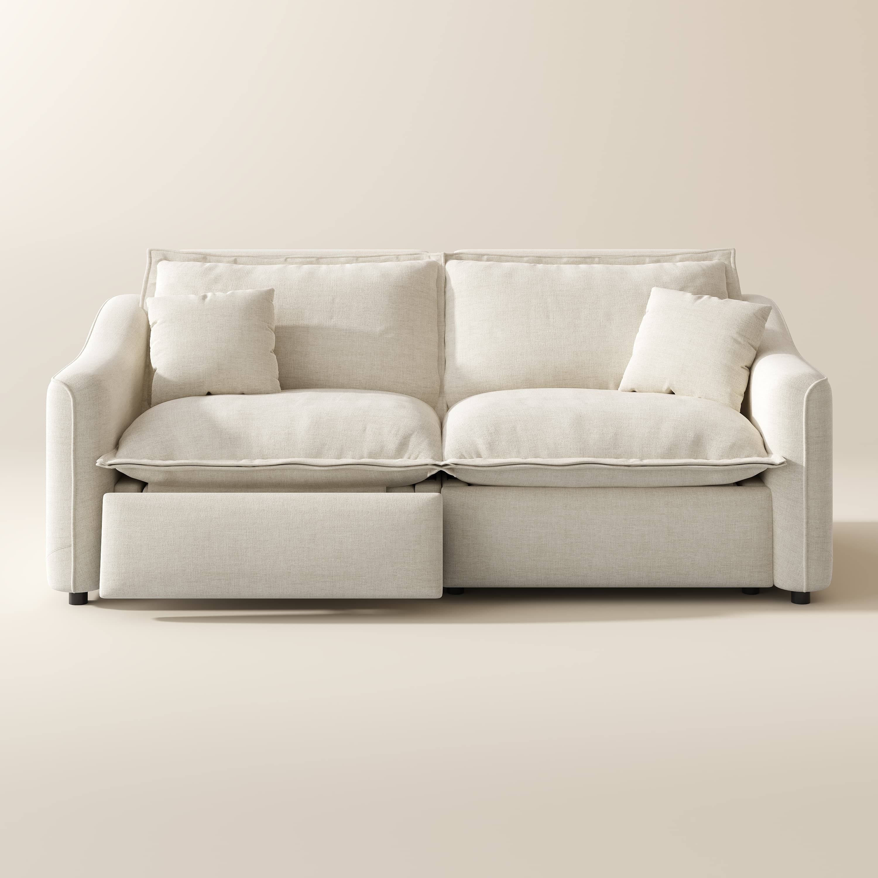 Washable Off-white Skin-Friendly Fabric Modular Sofas