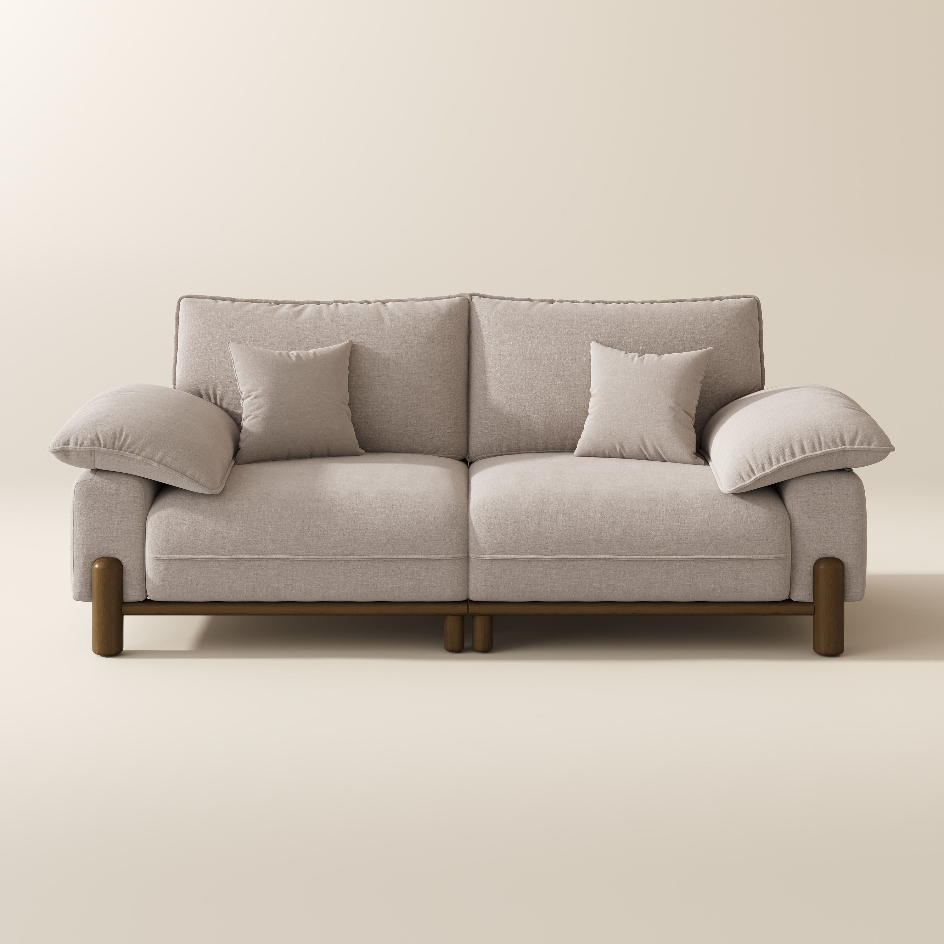 2-3 Seater Light Khaki + Beige Chenille Modular Sofas